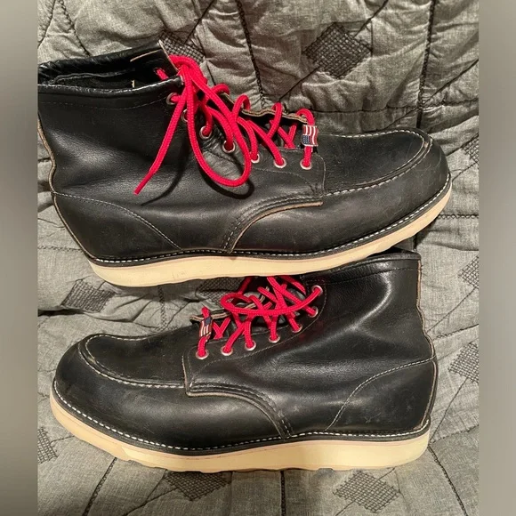 RED WING Boots Heritage Lace-Up Harness Leather Black Mens US 10.5 UK 9.5/44 USA